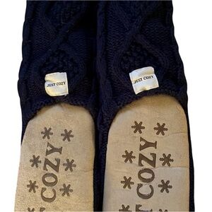 Just Cozy Black Knit Slippers